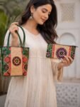 Shantiniketan Batik Small Batua & Coin Purse Combo (Green)
