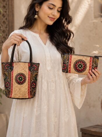 Shantiniketan Batik Small Batua & Coin Purse Combo (Black)