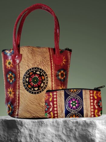 Shantiniketan Batik Small Batua & Coin Purse Combo (Red)