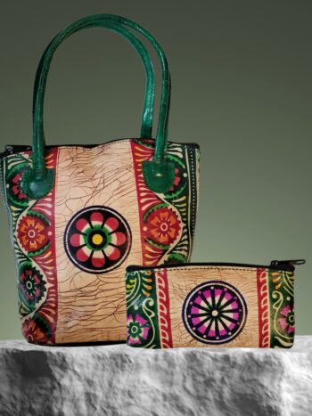 Shantiniketan Batik Small Batua & Coin Purse Combo (Green)