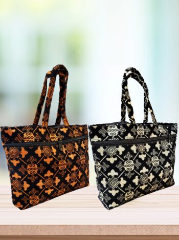 Shantiniketan Fabric Kantha Stitch Handbag (Combo of 2) | Handcrafted Ethnic Denim Bags