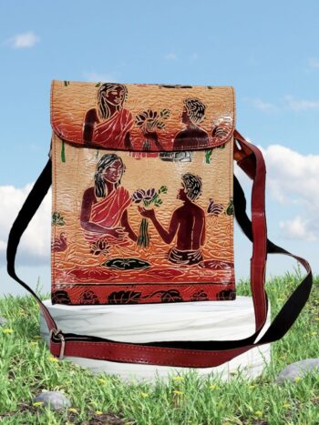 Shantiniketan Printed Crossbody Passport Sling Bag for Women 11 x 9 Inches | Figure Print Man&Women