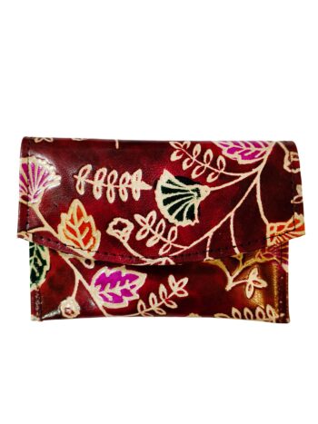 Women’s Shantiniketan Leather Clutch Multicolour 5.5 Inch (Meroon)