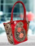 Shantiniketan Leather Ladies Shoulder Bag Moonshopper (Red)